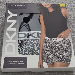 DKNY Black and White Tank & Shorts Set